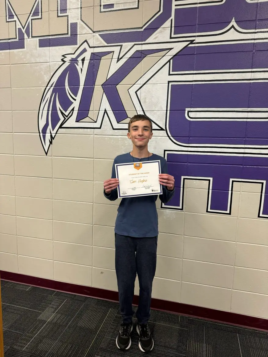 KMS Student of the Week Sam Higbie