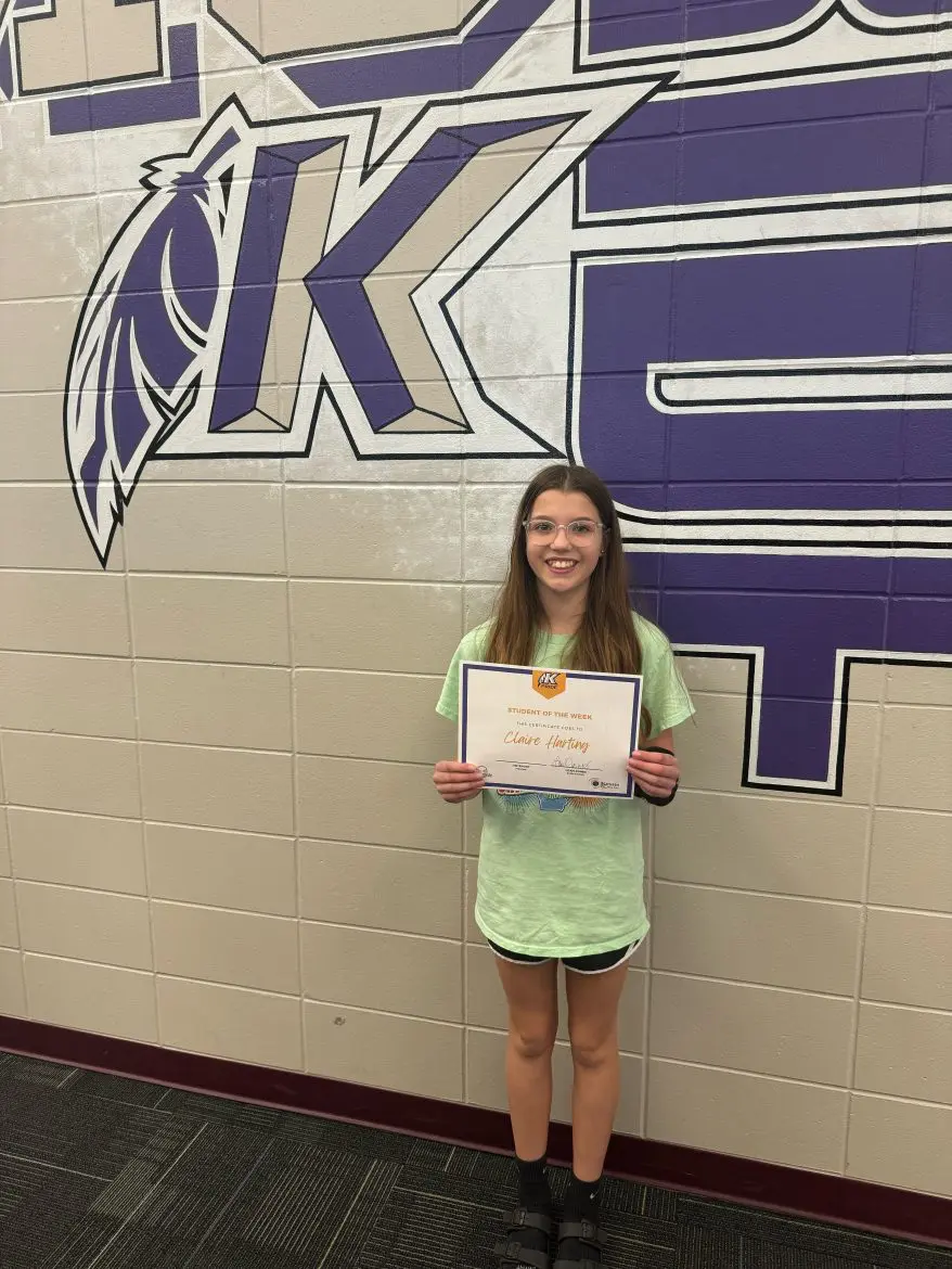 KMS Student of the Week Clair Harting